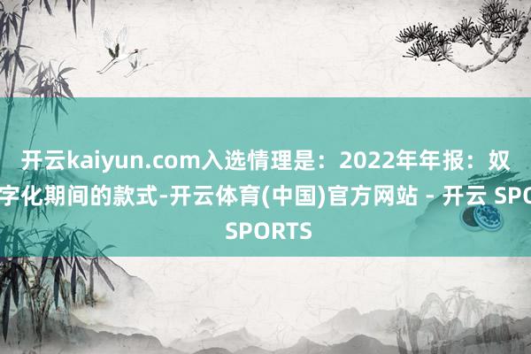 开云kaiyun.com入选情理是：2022年年报：奴婢数字化期间的款式-开云体育(中国)官方网站 - 开云 SPORTS
