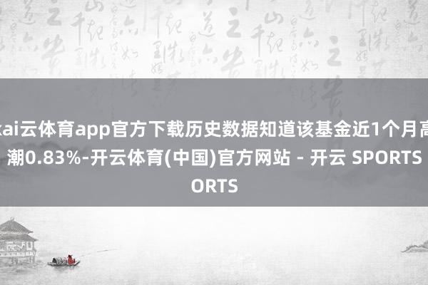 kai云体育app官方下载历史数据知道该基金近1个月高潮0.83%-开云体育(中国)官方网站 - 开云 SPORTS