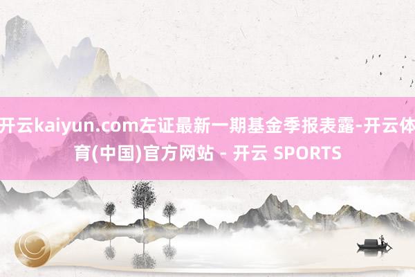开云kaiyun.com左证最新一期基金季报表露-开云体育(中国)官方网站 - 开云 SPORTS