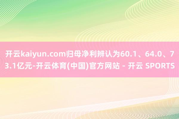开云kaiyun.com归母净利辨认为60.1、64.0、73.1亿元-开云体育(中国)官方网站 - 开云 SPORTS