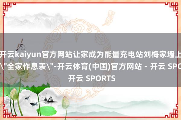 开云kaiyun官方网站让家成为能量充电站刘梅家墙上贴着