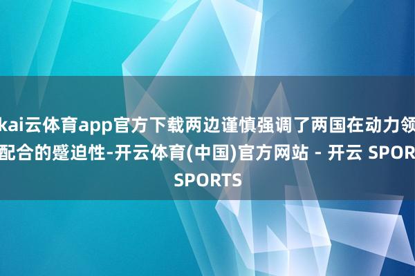 kai云体育app官方下载两边谨慎强调了两国在动力领域配合的蹙迫性-开云体育(中国)官方网站 - 开云 SPORTS