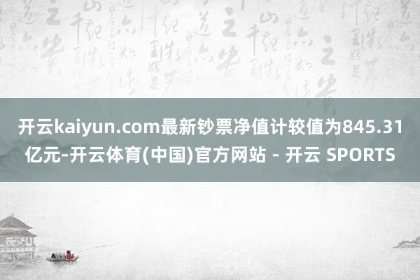 开云kaiyun.com最新钞票净值计较值为845.31亿元-开云体育(中国)官方网站 - 开云 SPORTS